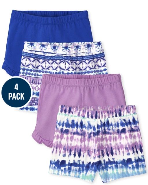 Toddler Girls Mix And Match Ruffle Shorts 4-Pack | The Children's Place  - ELECTRIC VIOLET | The Children's Place