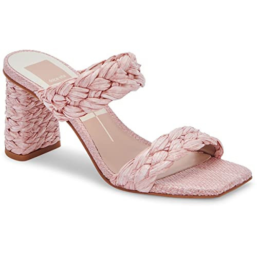 DOLCE VITA Women's PAILY Heeled Sandal, Pink Raffia, 7.5 | Amazon (US)