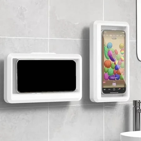 Waterproof Home Wall Mounted Phone Holder Box for Smartphone Touch Screen Phone Holder Shower Sealed Storage White,1 * Waterproof Phone Holder,White | Walmart (US)