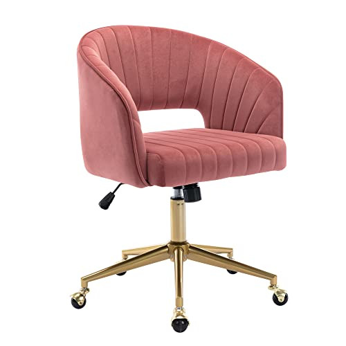 Home Office Chair Swivel Accent Armchair Velvet Upholstered Tufted Chairs for Girls Women Ergonomic  | Amazon (US)