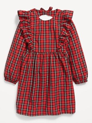 Fit &#x26; Flare Ruffle-Trim Plaid Seersucker Dress for Toddler Girls | Old Navy (US)