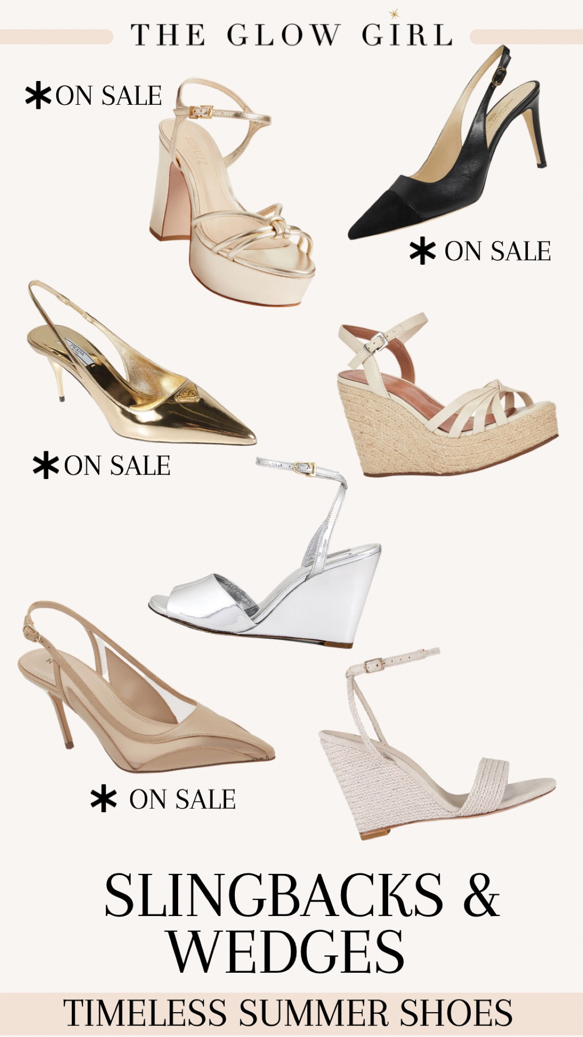 My Timeless Summer Shoe Edit 👡 
These classic shoe styles withstand the test of time—
Why these styles? #GlowGirlCertified
✨ Wedges are a classic, more comfortable alternative to your typical heel--they are user-friendly! Platforms offer extra height-a great, neutral platform wedge for summer is a must-have.

#shoetrends #salealert #summershoe #nordstromsale #revolve 

#LTKsalealert #LTKxNSale #LTKshoecrush
