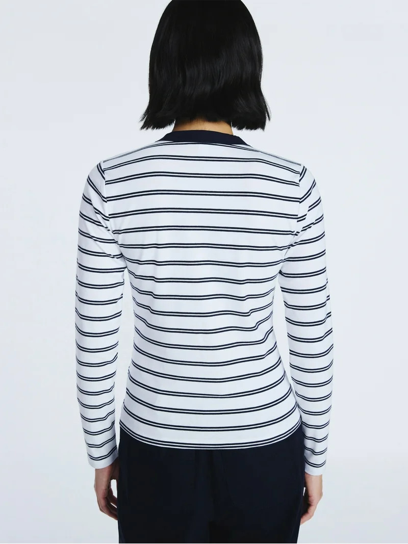 Free Assembly Women's V-Neck Henley with Long Sleeves, Sizes XS-XXL | Walmart (US)