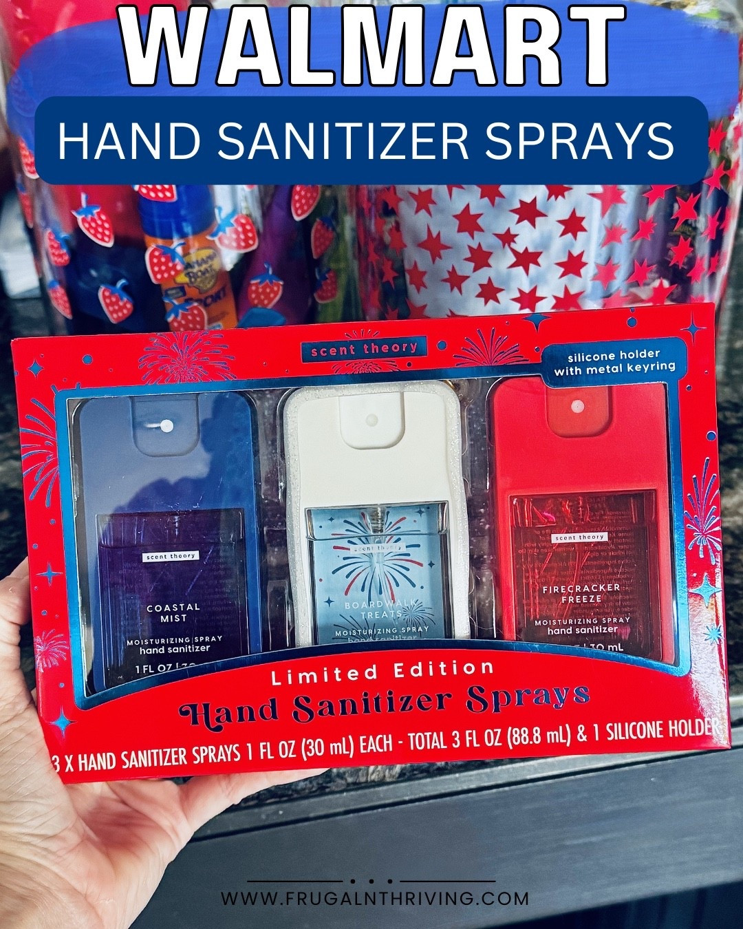 They’re back!! 🇺🇸🎆 These limited-edition Scent Theory Hand Sanitizer Sprays are back at Walmart for just $10 for the set!

✨ Includes 3 summer-inspired scents:
❤️ Firecracker Freeze
🤍 Boardwalk Treats
💙 Coastal Mist

Plus, each spray is infused with aloe vera, kills 99.9% of germs, and comes with a silicone keychain holder so you can clip it right onto your bag, beach tote, backpack, or keys.

Perfect for summer adventures, road trips, theme parks, and all those grabby little kid hands. 😆☀️🧴

Who else gets excited when the seasonal scents come back every year? 🙋🏼‍♀️💕

#LTKBeauty #LTKTravel #LTKSeasonal