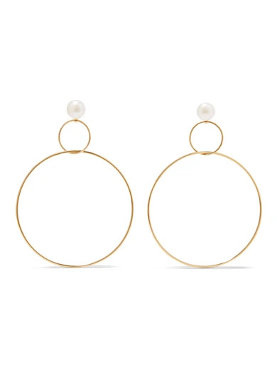 Natasha Schweitzer - Gold-plated Silver Freshwater Pearl Hoop Earrings - One size | NET-A-PORTER (UK & EU)