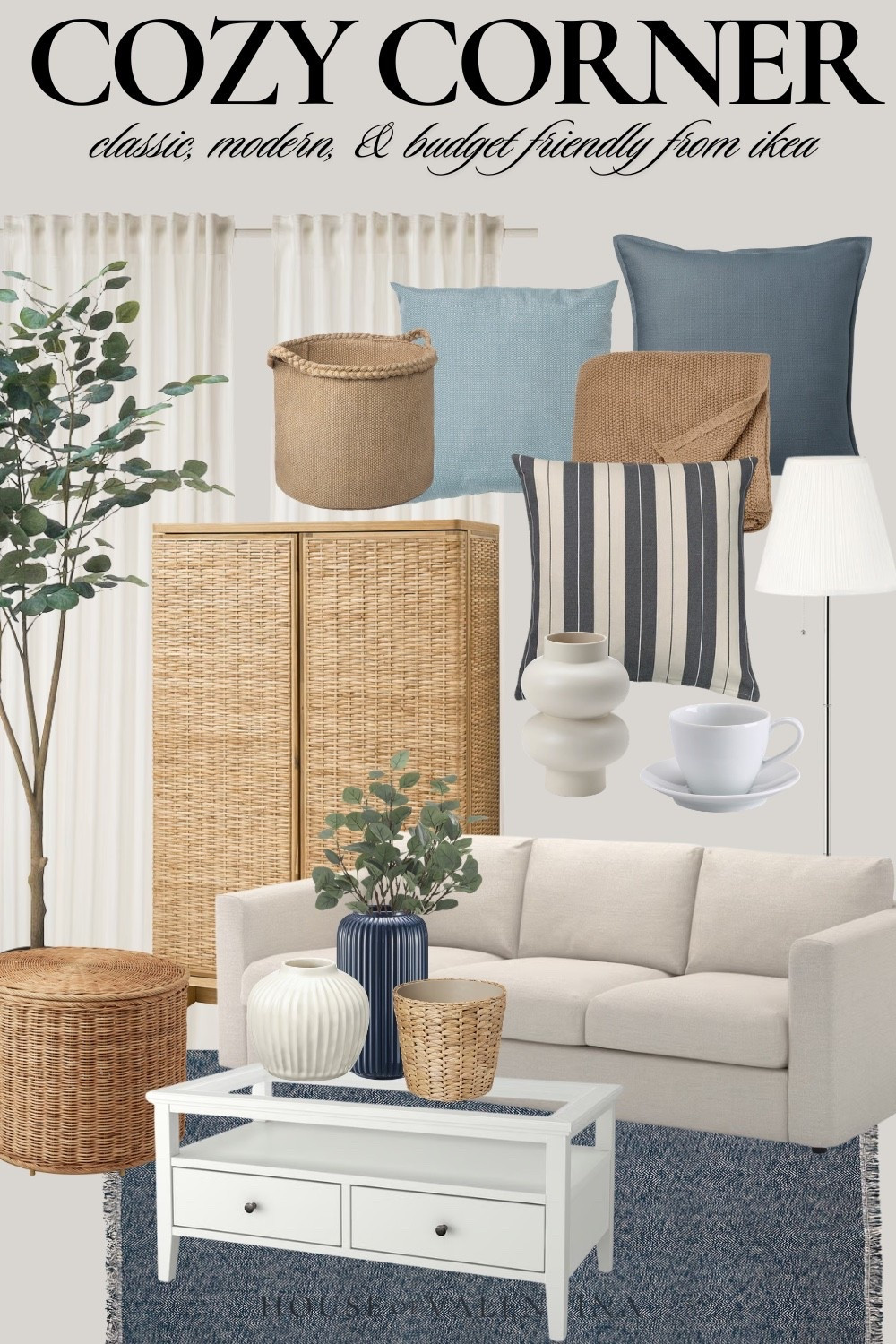 And the same room with an infusion of blue! Which one is your favorite?! Neutrals or blue?! I love them both!

#LTKSeasonal #LTKHome #LTKSaleAlert