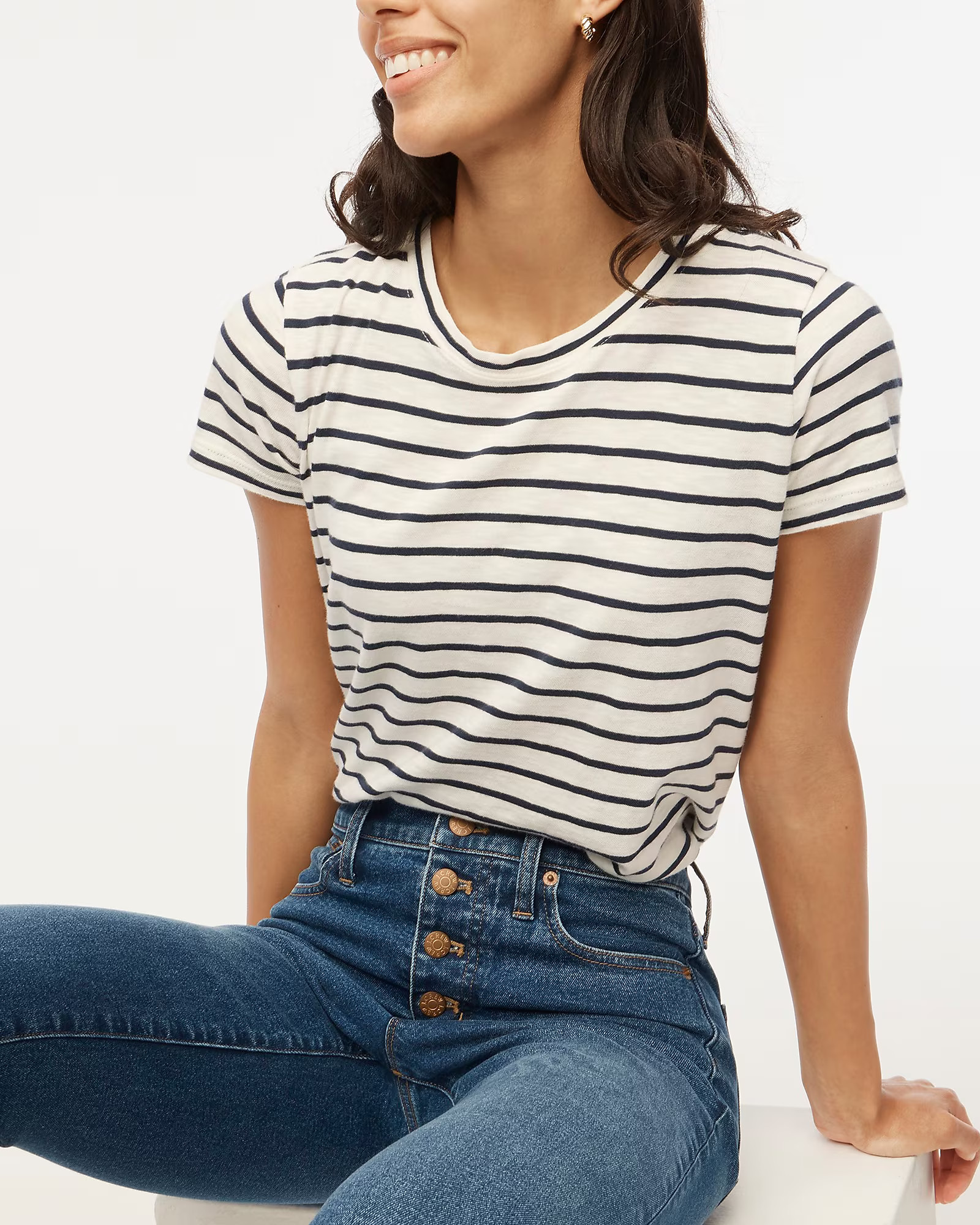 Striped girlfriend crewneck tee | J.Crew Factory