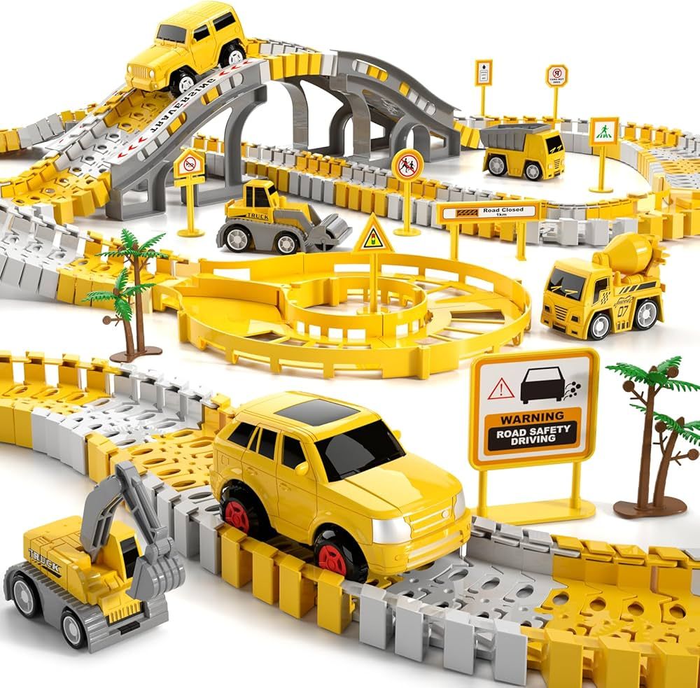 Race Tracks Toys Gifts for 2 3 4 5 Year Old Boys Kids, 236 PCS Construction Race Tracks Boys Toys... | Amazon (US)