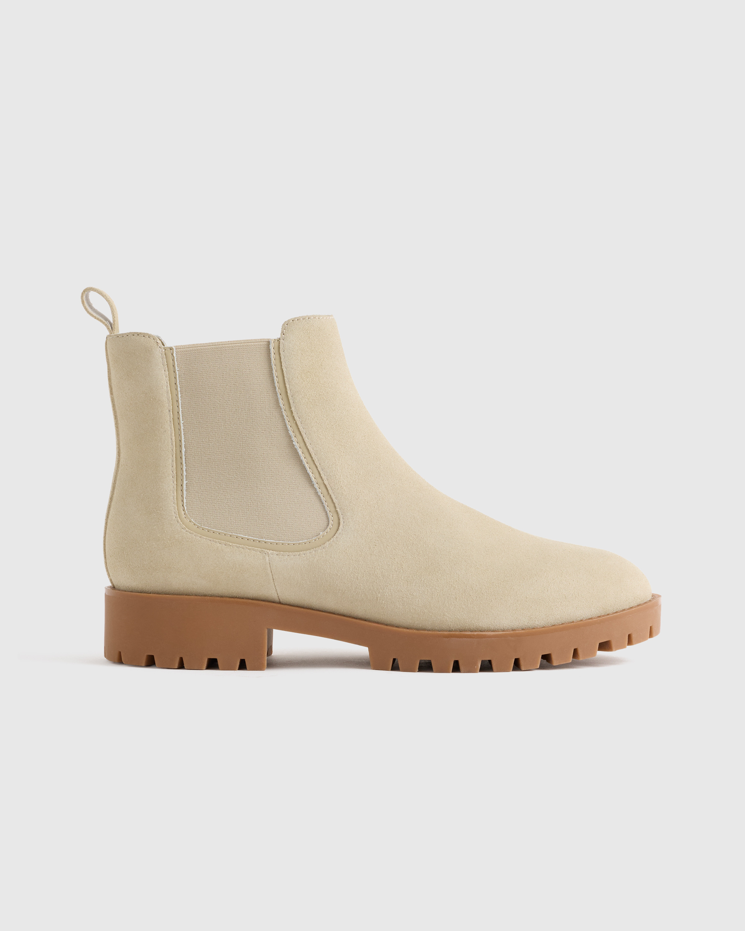 Quince | Women's Italian Suede Lug Sole Chelsea Boot in Black, Size 7.5, Suede Leather | Quince