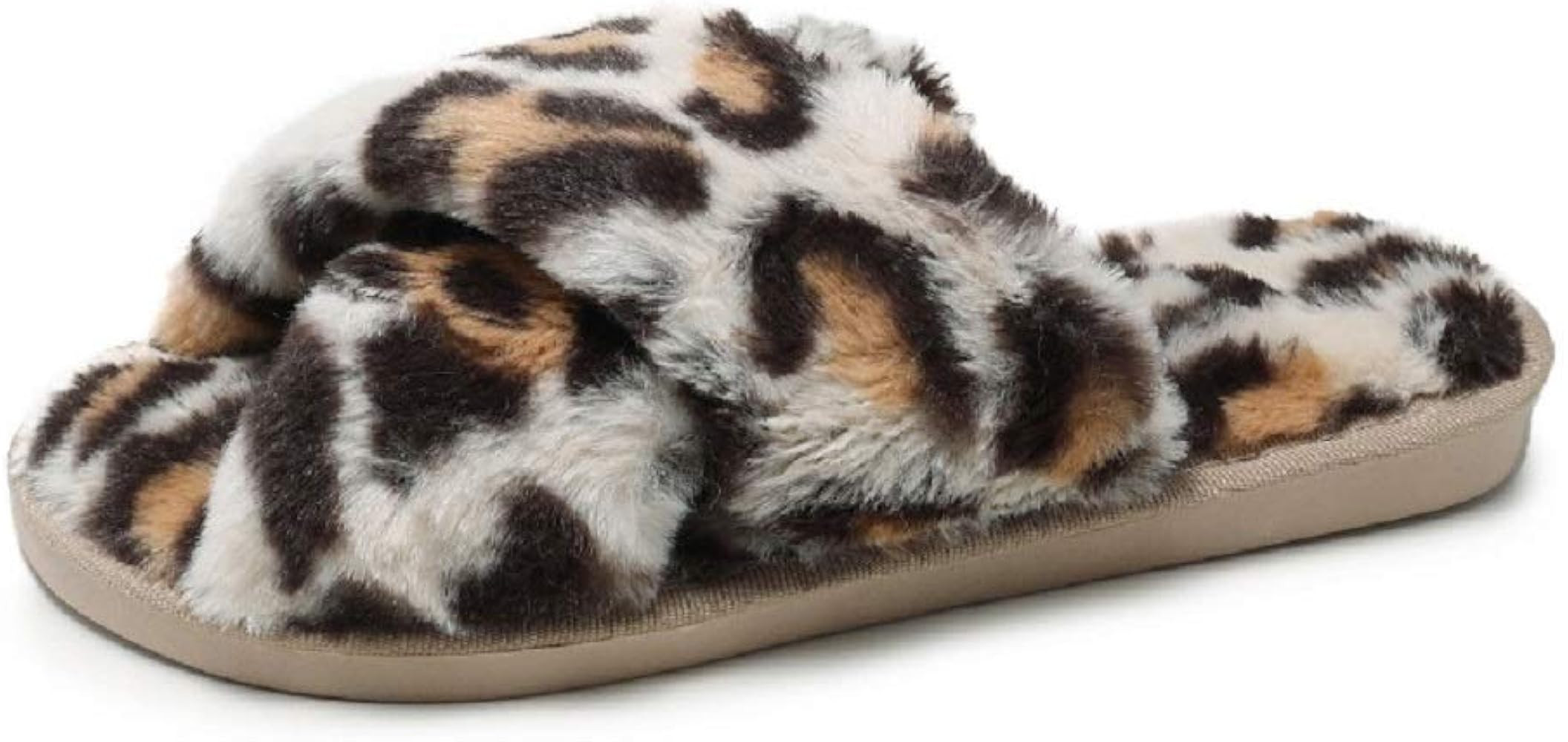 HUMIWA Womens Faux Fur Slippers Warm Fussy Flip Flop House Slippers Open Toe Home Slippers for Gi... | Amazon (US)