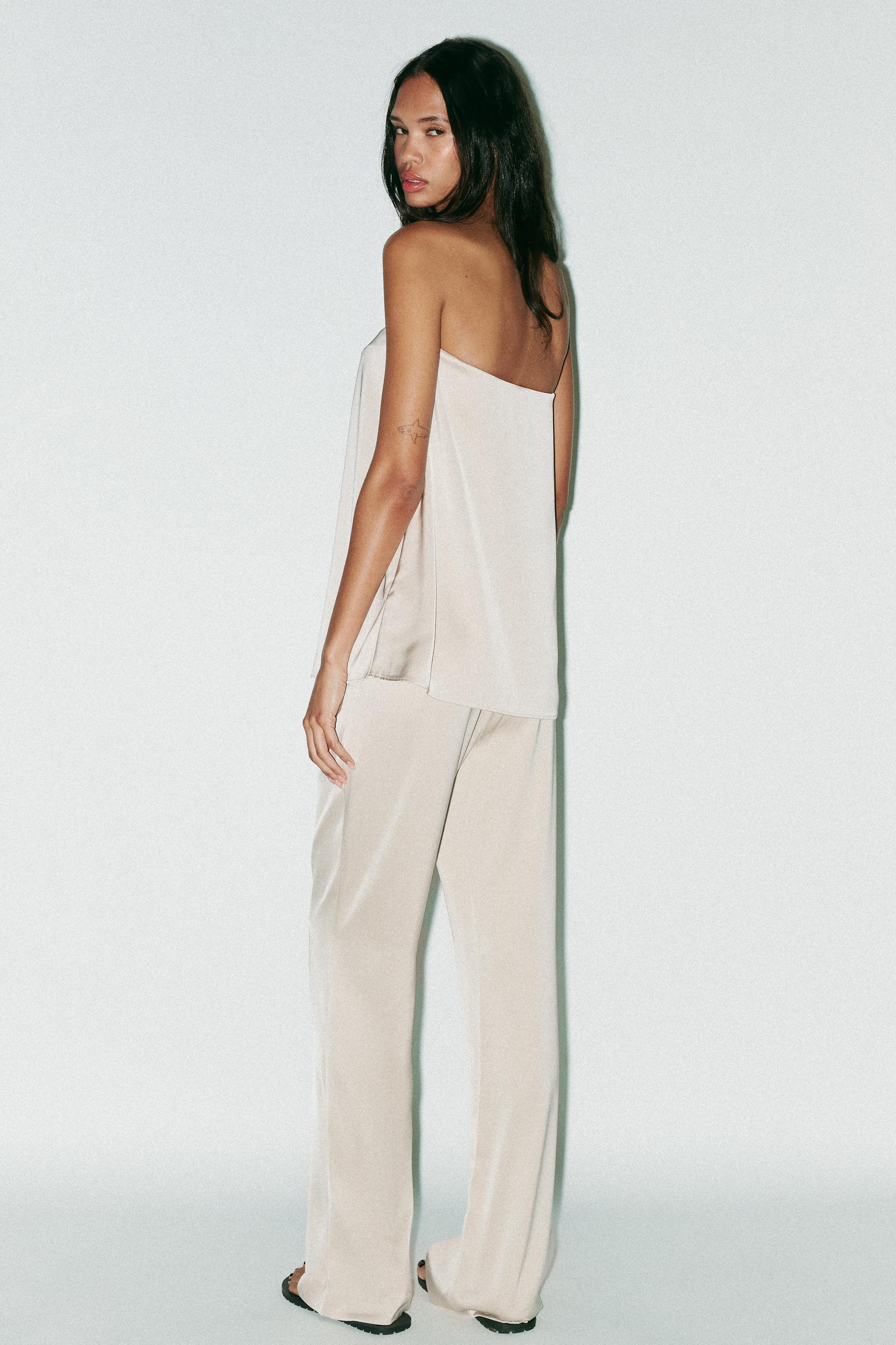 HIGH-WAIST SATIN TROUSERS | Zara UK