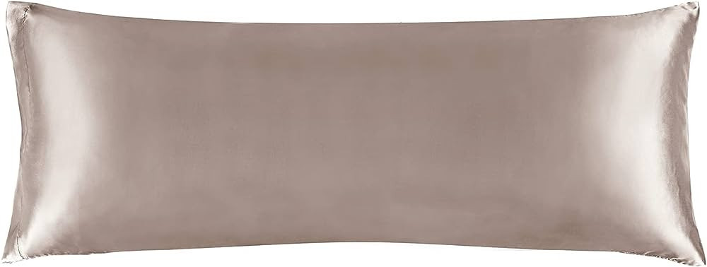 BEDELITE Satin Silk Body Pillow Pillowcase for Hair and Skin, Premium and Silky Rose Taupe Long B... | Amazon (US)