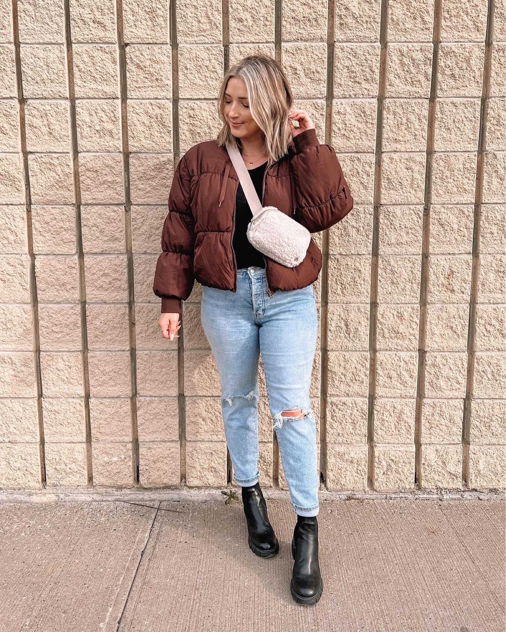 Winter outfit - brown puffer jacket (size L), straight leg jeans (size 10), lululemon sherpa belt bag, black chelsea boots (TTS)

Casual winter outfits, winter jackets, neutral style 


#LTKSeasonal #LTKstyletip #LTKunder100
