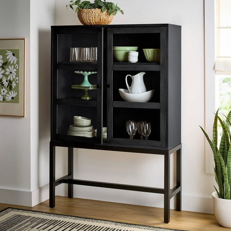 Better Homes & Gardens Ezra China Cabinet, Rich Black Finish | Walmart (US)