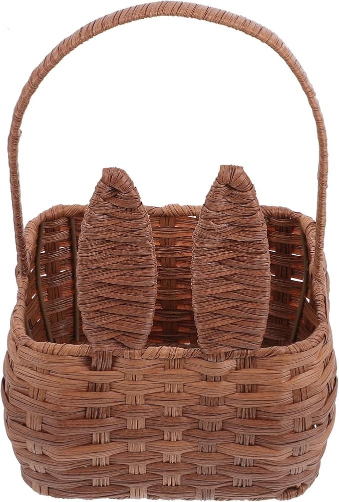 Zerodeko Bunny Ear Baskets Easter Wicker Rattan Basket Willow Storage Basket Eggs Candy Basket We... | Amazon (CA)