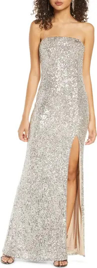 Lavish Lover Sequin Strapless Gown | Nordstrom