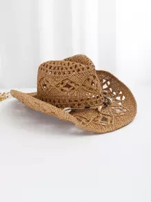 Shell Decor Hollow Out Straw Hat SKU: sc2207077983706296(100+ Reviews)$8.20$7.79Join for an Exclu... | SHEIN