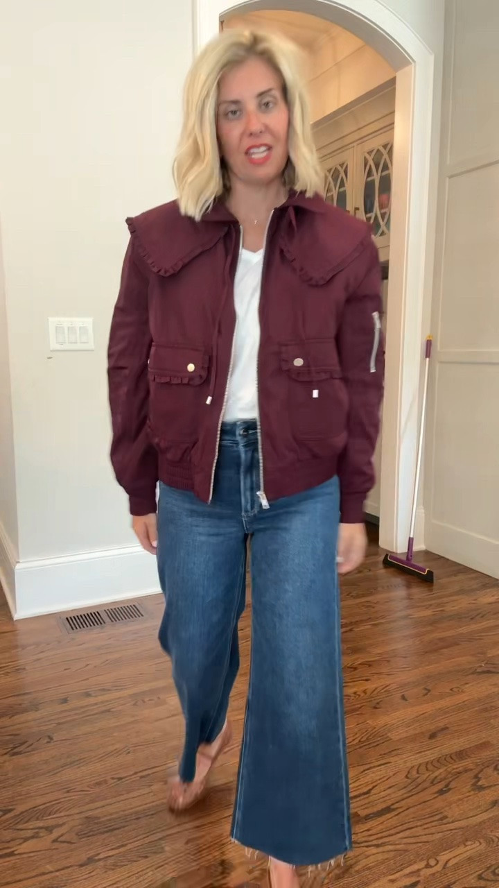 I know it’s hot out but we are talking layering pieces and they sell out so quick! 

Tee & Jacket - xs
Jeans - 26P
Shoes - 7.5 (sized 1/2 down)

#LTKSeasonal #LTKOver40 #LTKPetite