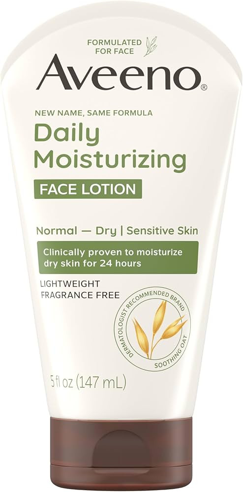 Aveeno Daily Moisturizing Face Lotion with Soothing Prebiotic Oat, Lightweight Non-Greasy Facial ... | Amazon (US)