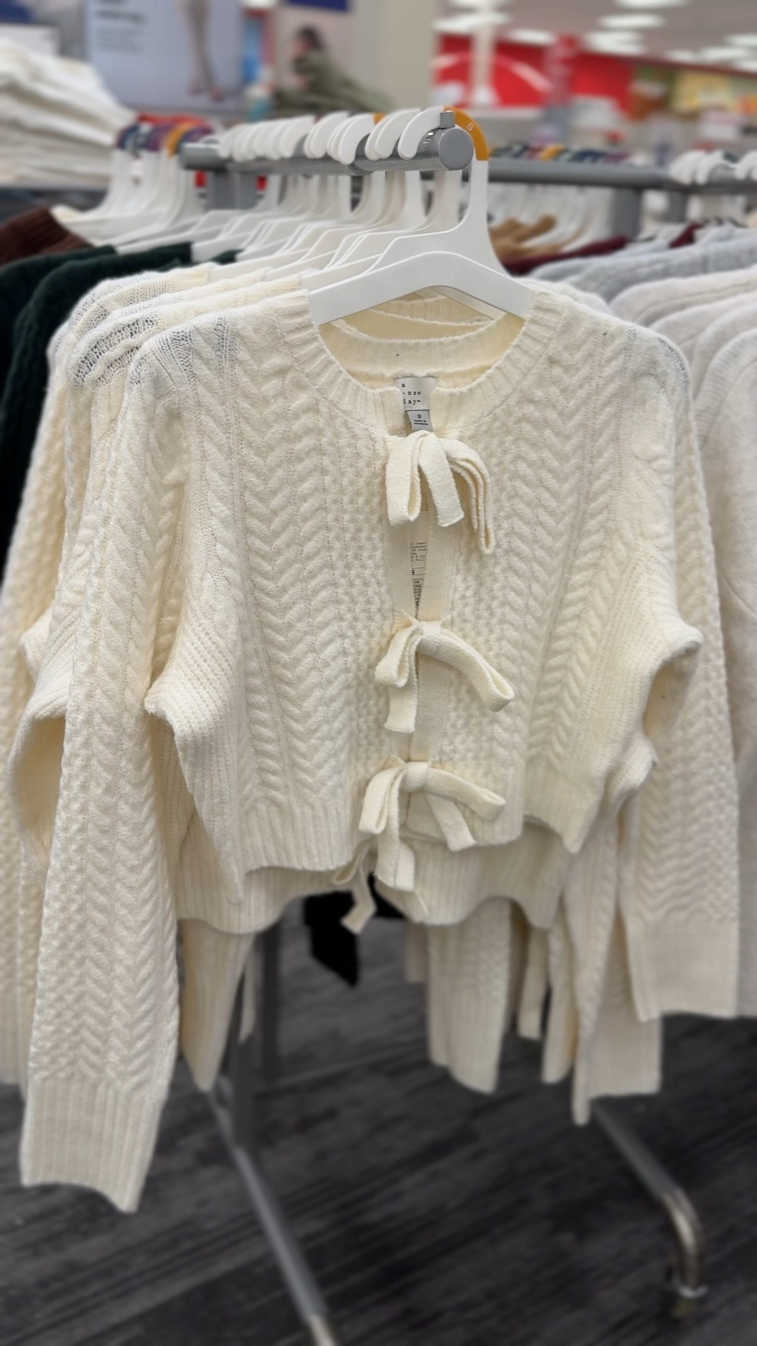 20% OFF RIGHT NOW!! The cutest sweater for fall and winter! The bow ties in the front are my favorite part! So cute and very cozy! 🤭☁️
•
•
•
•
#affordableclothes #targetstyle #targetfinds #targetfashion #targetdoesitagain #targetaddict  #targetforthewin #targetfind #targetclothes #targetoutfit #targetstyles #targetfashionfinds #foundattarget #casualstyle #sharemytargetstyle #fallfashion #fallstyle #fallclothes #fallclothing
