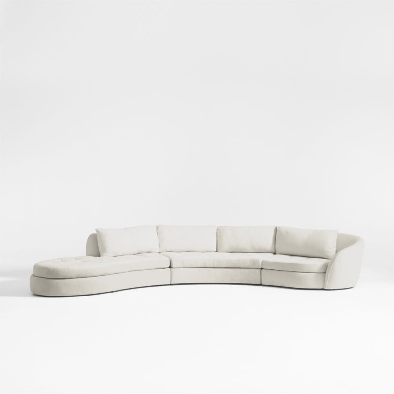 Sinuous Curved 3-Piece Left Arm Chaise Sectional Sofa by Athena Calderone | Crate & Barrel | Crate & Barrel