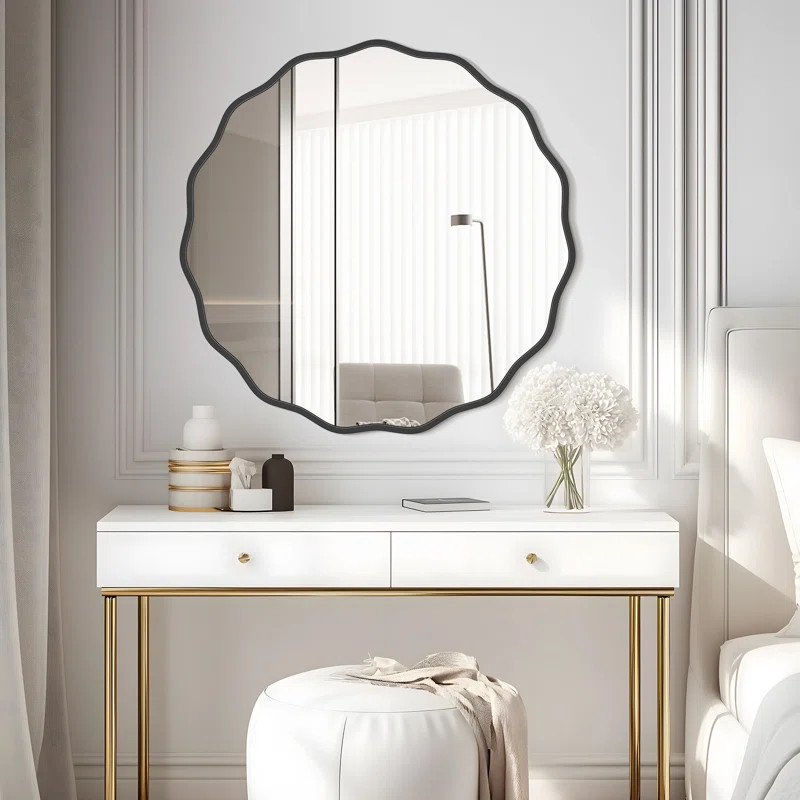 Aluminum Round Wavy Mirror Modern Home Décor | Wayfair North America
