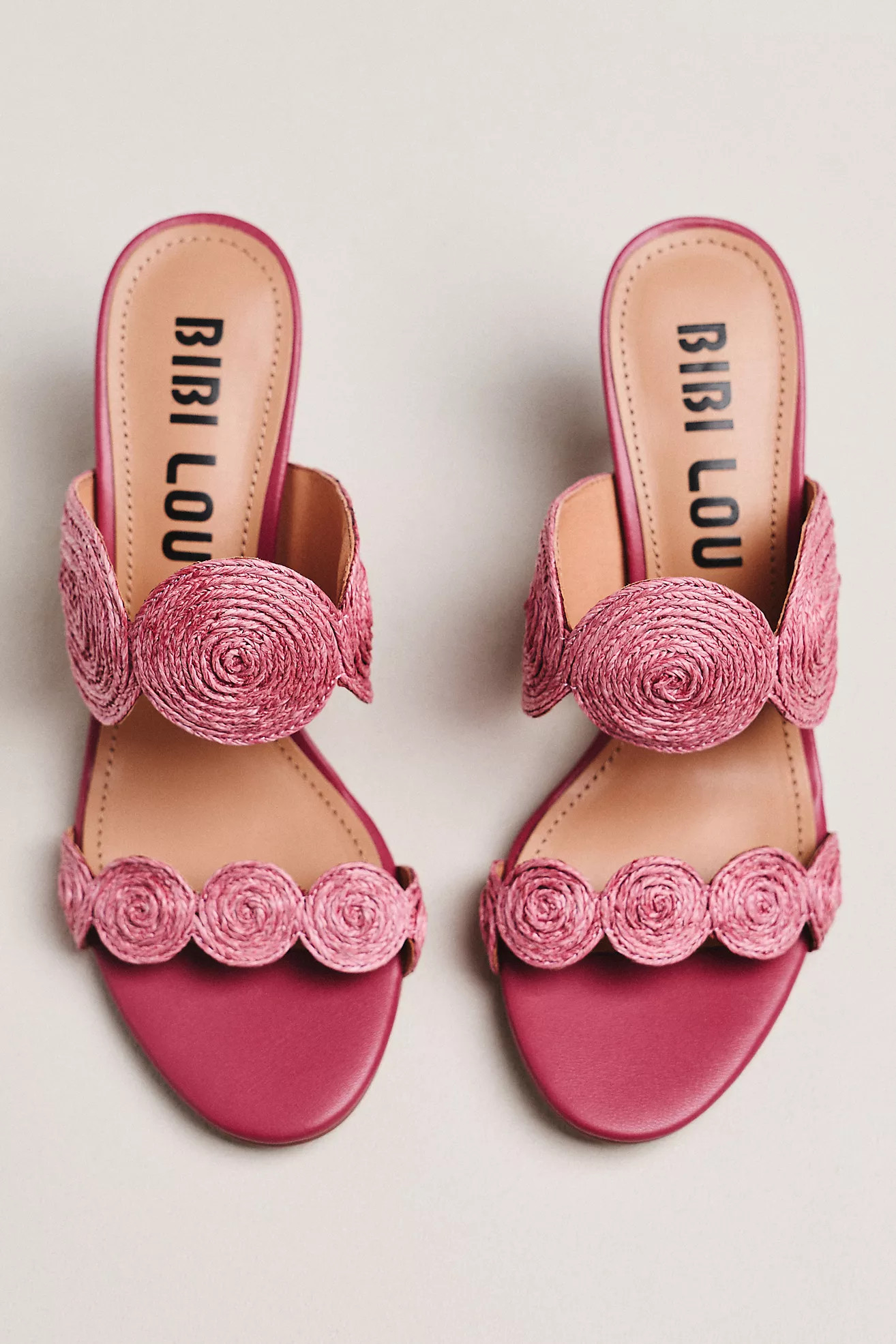Bibi Lou Raffia Double-Strap Mules | Anthropologie (US)