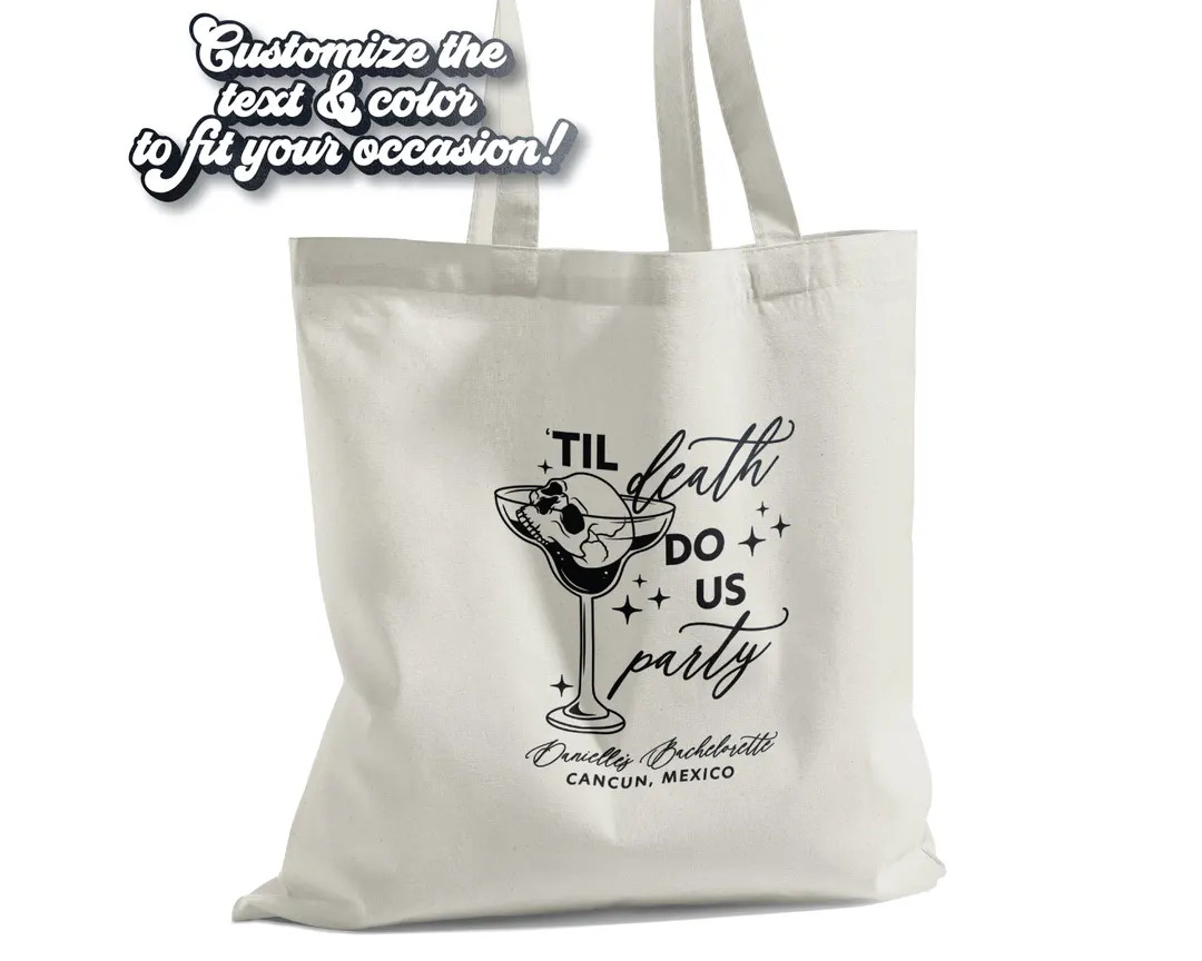 Custom Til Death Do Us Party Bachelorette Bag | Tote Bag | Hangover Kit | Survival Kit | Recovery... | Etsy (US)