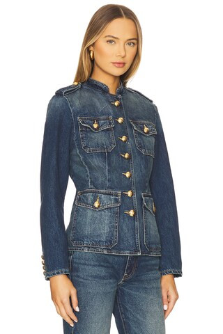 NILI LOTAN Geraldine Denim Jacket in Simon Wash from Revolve.com | Revolve Clothing (Global)