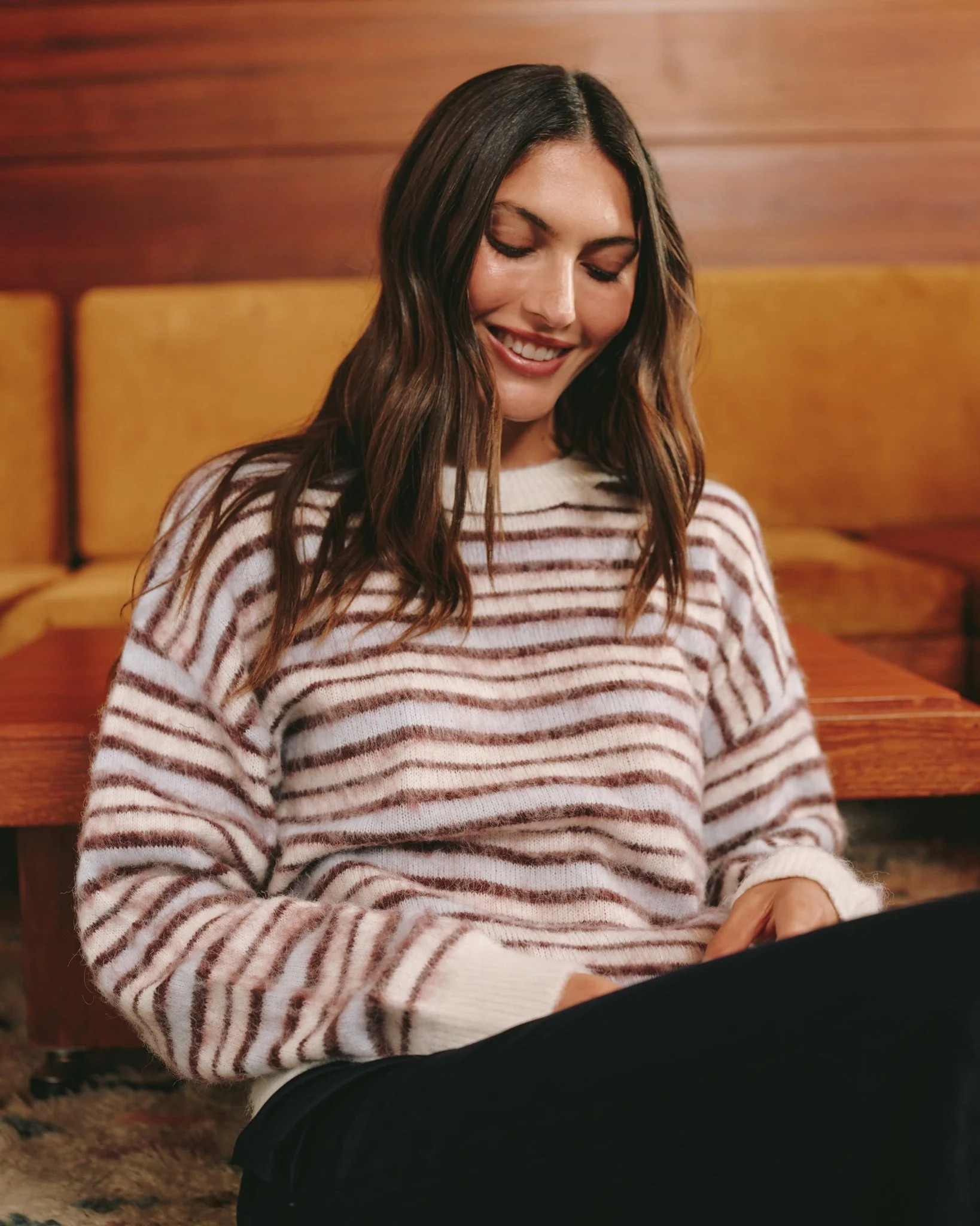 Striped Crew Neck Sweater - Frosty Stripe | Bella Dahl