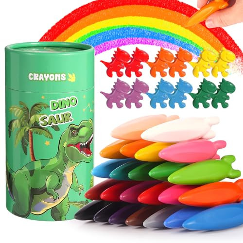 DreamCandy Rocket and Dinosaur-Shaped Crayons,36PCS Non Toxic Washable Toddler Crayons for Kids and Toddlers,Art Supplies Drawing Coloring Crayon Set,Gift for Boys and Girls,Back to School | Amazon (US)