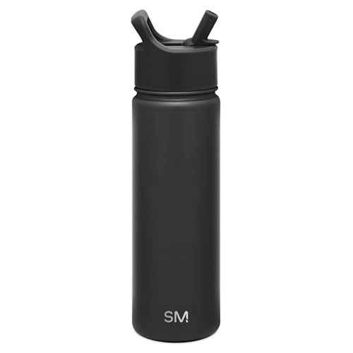 Simple Modern Kids Summit Water Bottle with Straw Lid | Vacuum Insulated Stainless Steel | Reusable Leak Proof BPA-Free Cup for School | 20oz, Midnight Black | Amazon (US)