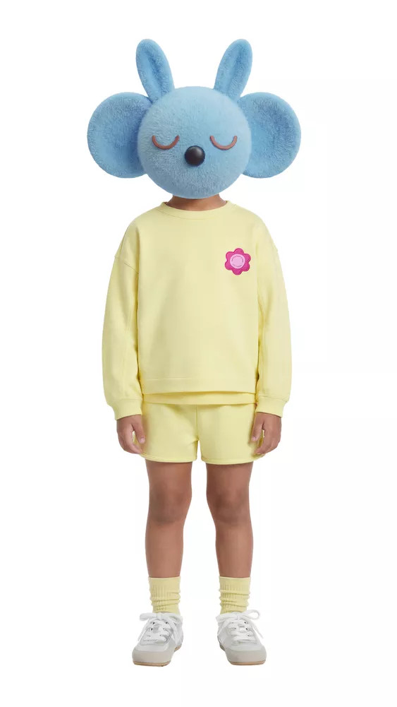 SWEATSHIRT AND RUBBERIZED FLOWER BERMUDA SET | Zara US
