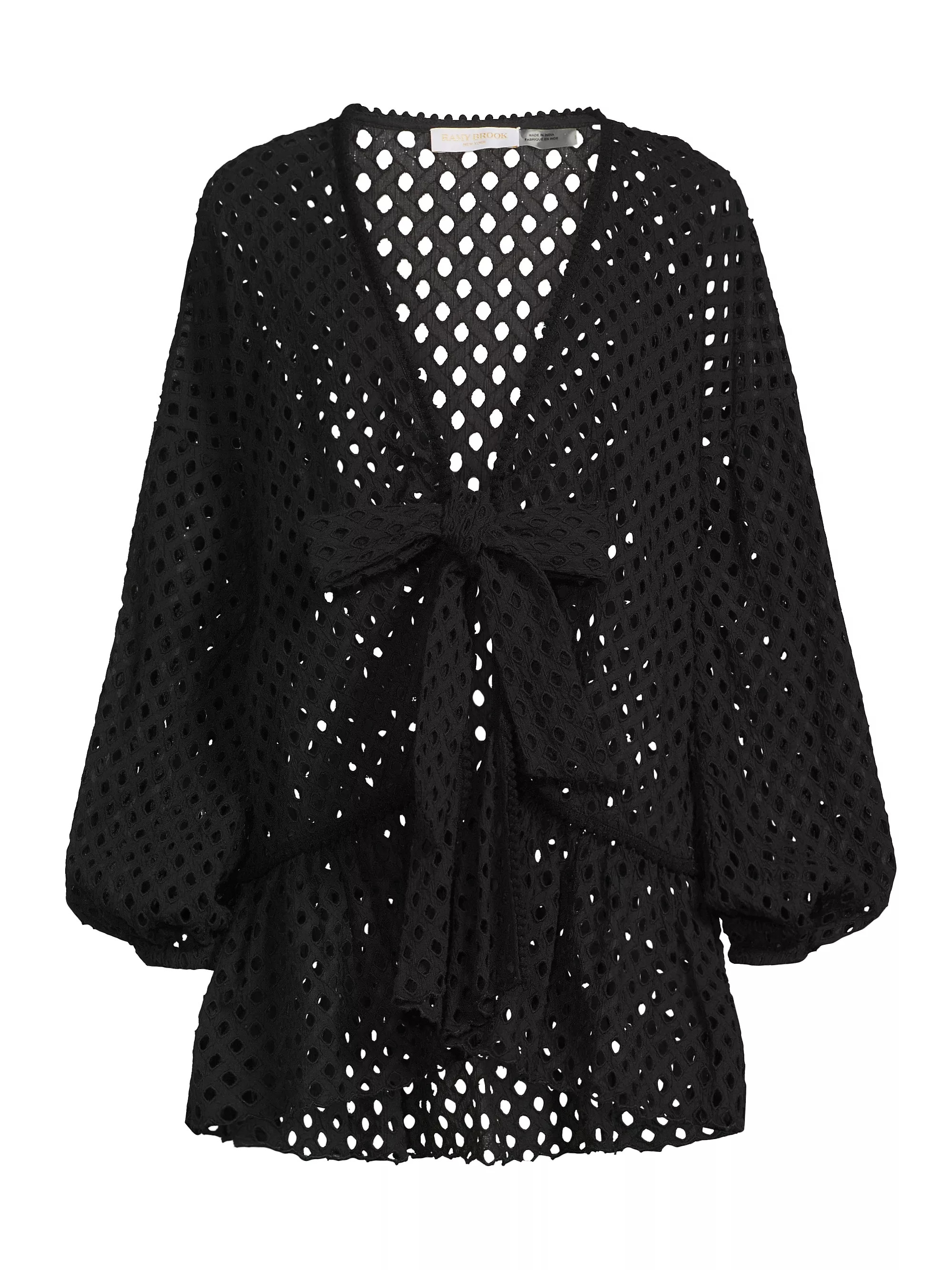 Caya Cotton Tie-Front Cover-Up Minidress | Saks Fifth Avenue