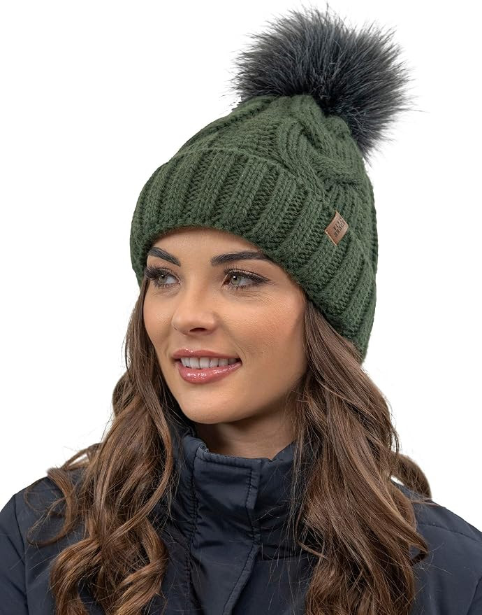 Vivisence Winter Hat with Pom Pom for Women Warm Ideal for Cold Days 7014 | Amazon (UK)