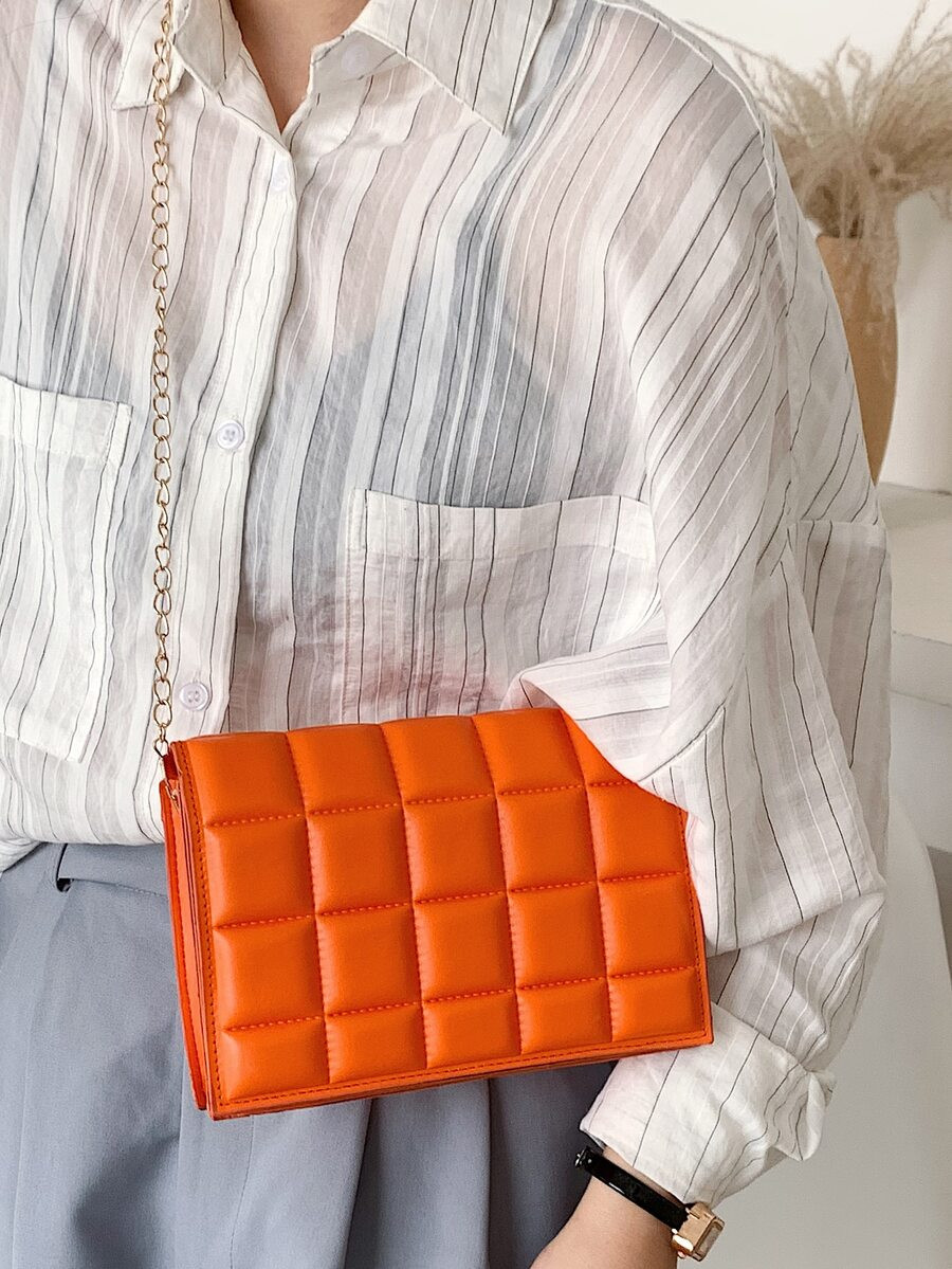 Minimalist Quilted Chain Crossbody Bag | SHEIN