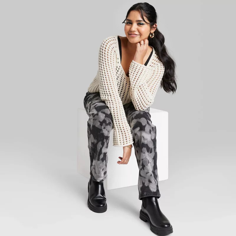 Women's Square Neck Pointelle Pullover Sweater - Wild Fable™ | Target