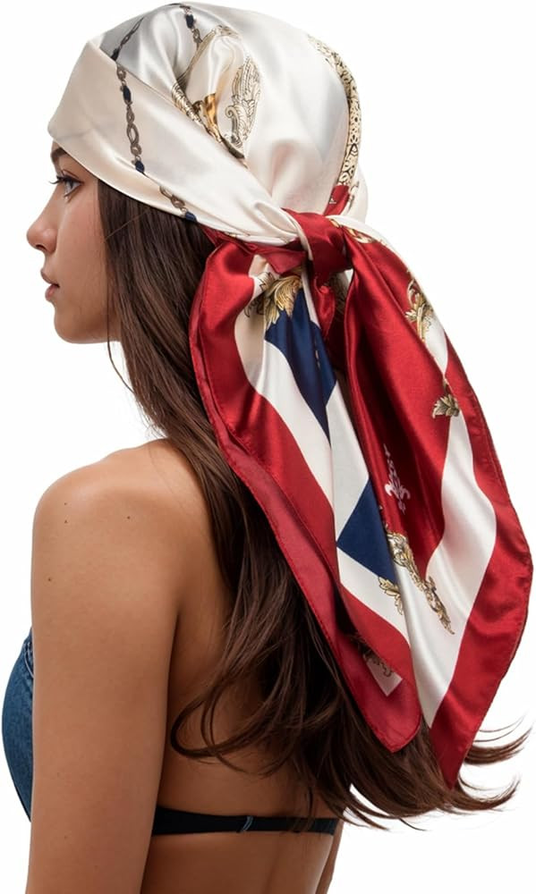 RIIQIICHY Head Scarf for Women Like Silk Scarf Hair Scarf Printed Square Scarf Bandanas for Women... | Amazon (US)
