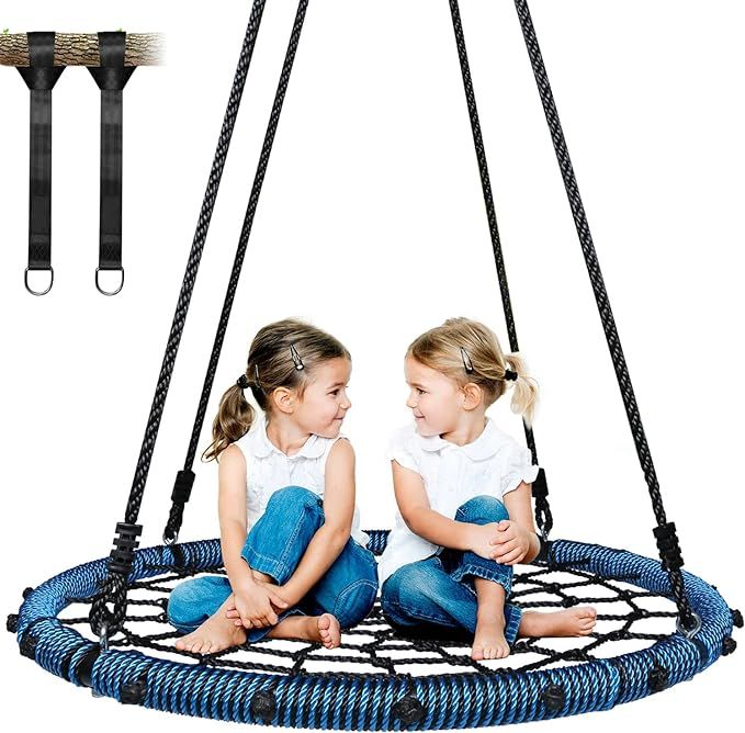 Trekassy Spider Web Saucer Swing 40 inch for Tree Kids with Steel Frame and Hanging Ropes | Amazon (US)