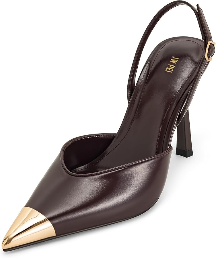 JW PEI Women's Savannah Gold Tipped Slingback Pumps | Amazon (US)