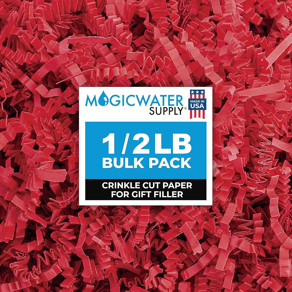MagicWater Crinkle Cut Paper for Gift Baskets - 1/2 LB - Red - Perfect for Shredded Paper Filler,... | Amazon (US)