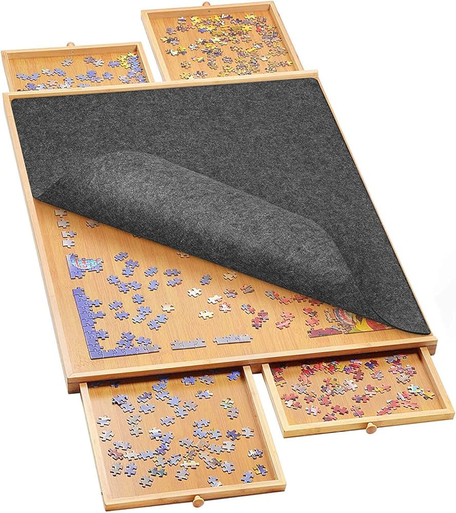 1500 Pieces Jigsaw Puzzle Board with Drawers and Cover, 26"×35" Portable Puzzle Board for Adults... | Amazon (US)