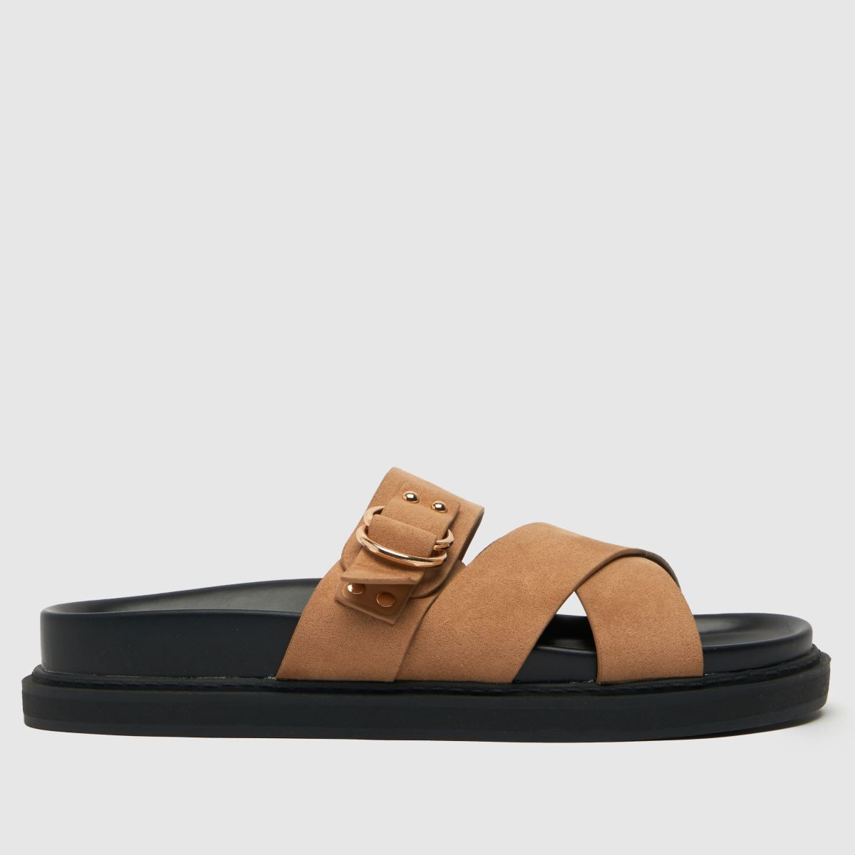 schuh tamara buckle footbed sandals in tan | Schuh