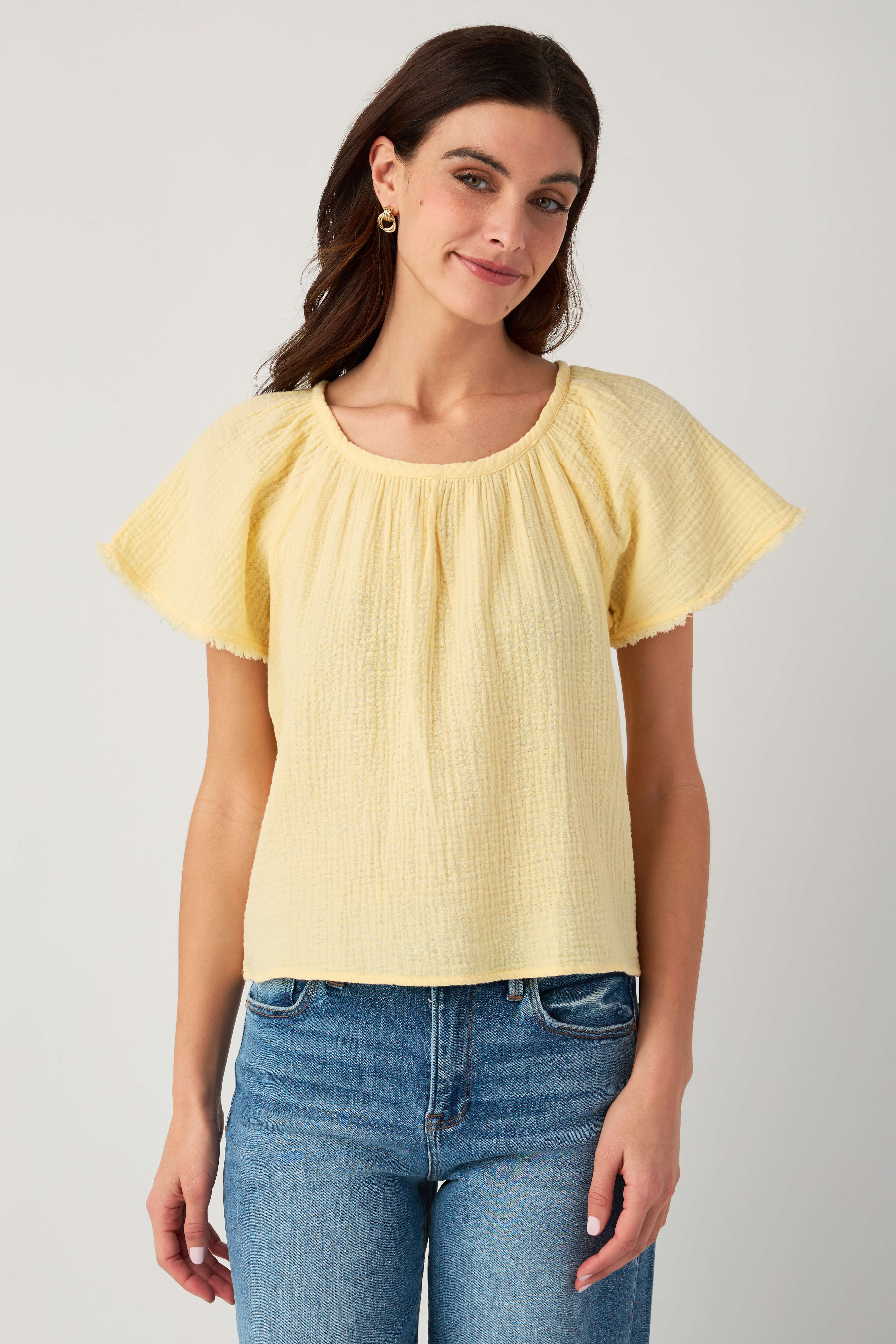 Olivaceous Melina Gauze Top | Social Threads