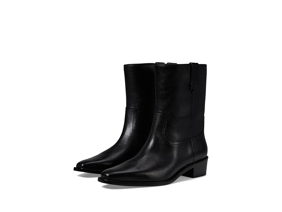 Tory Burch 45 mm City Western Ankle Boots Women's Boots Perfect Black : 5.5 M, Leather | Zappos