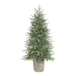 Home Accents Holiday 4.5 ft Grand Fir Potted Christmas Tree 22GR00218 - The Home Depot | The Home Depot
