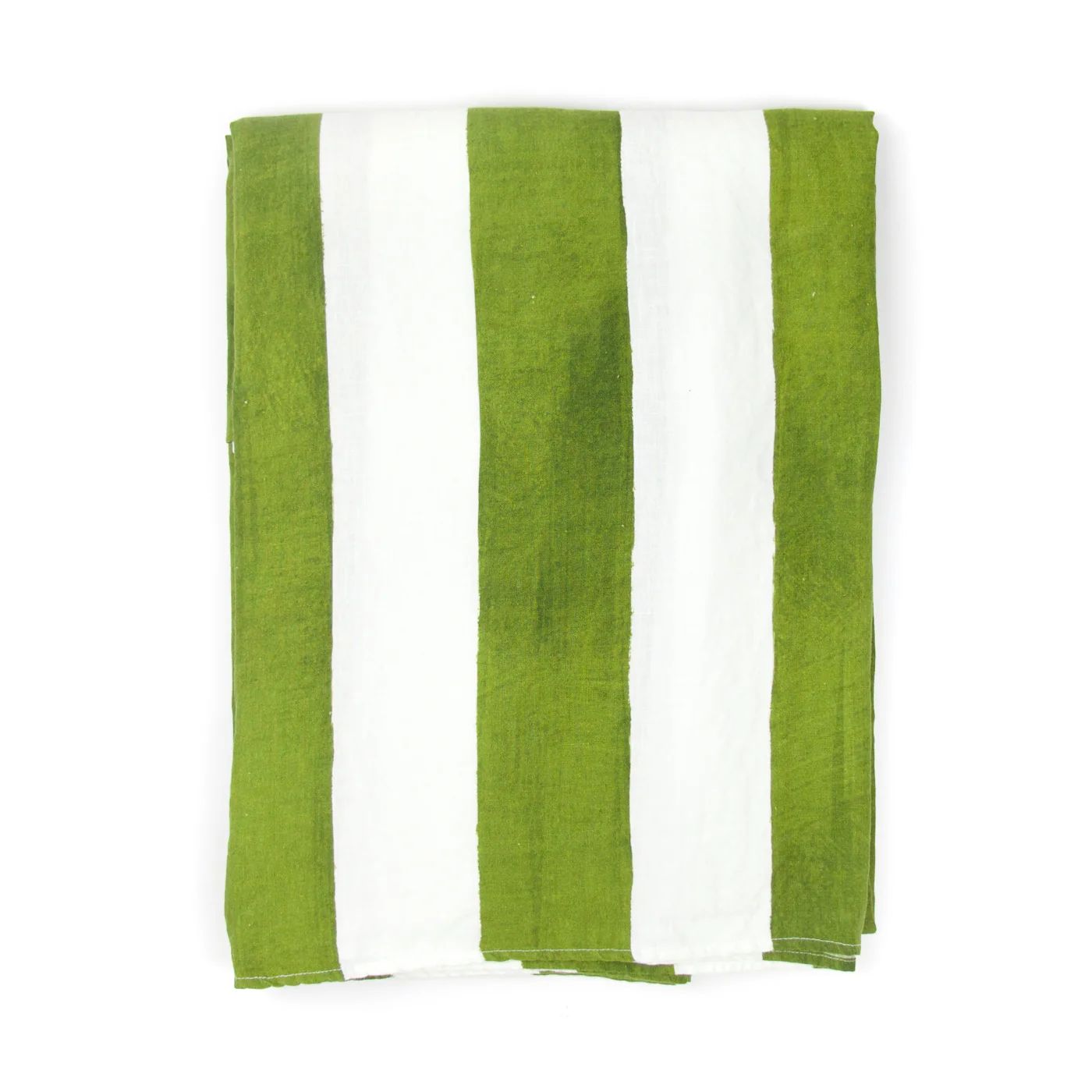 Stripe Linen Tablecloth, Green | The Avenue