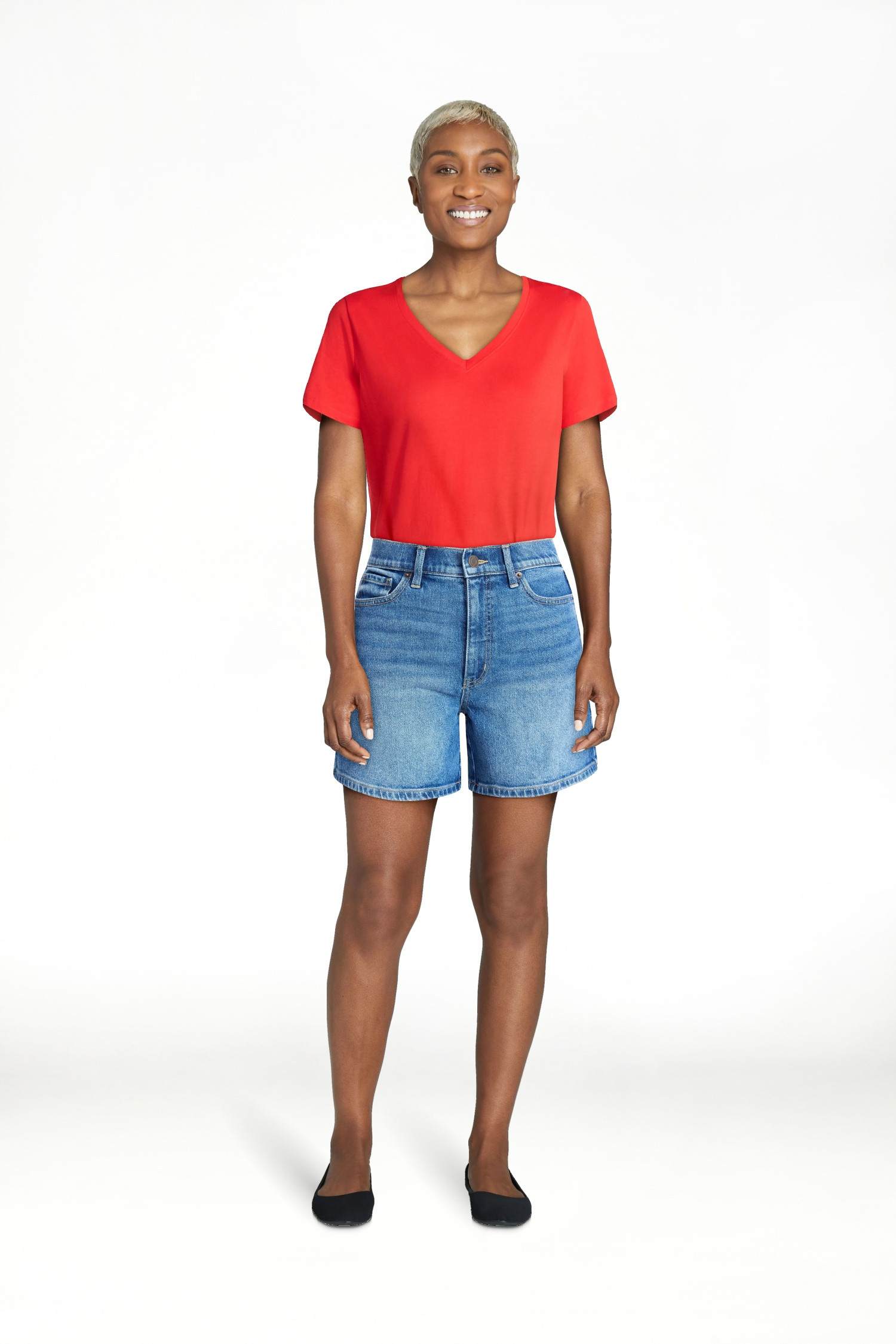 Time and Tru Women's High Rise Denim Shorts, 5" Inseam, Sizes 0-20 | Walmart (US)