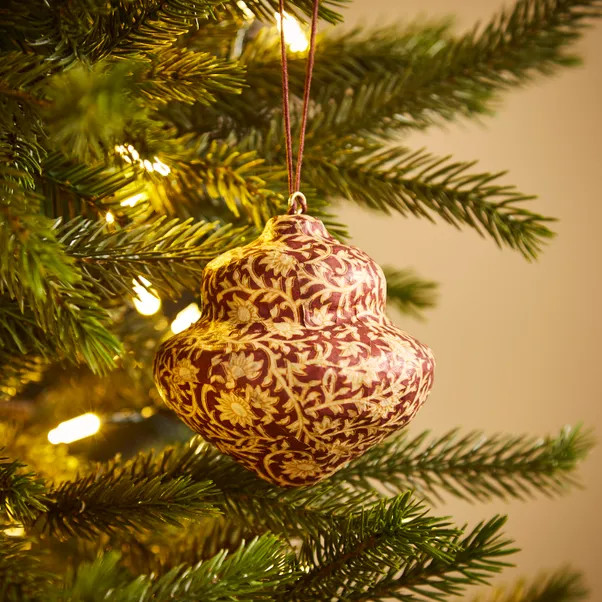 Heritage Onion Cotton Mache Bauble | Dunelm
