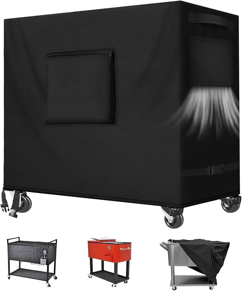Cooler Cart Cover Waterproof,Heavy Duty 420D Oxford Fabric Fit for Most 80 Quart Rolling Cooler C... | Amazon (US)